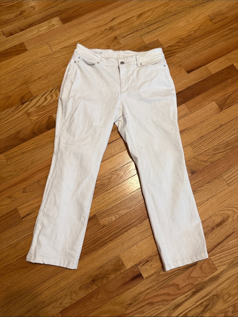 Ann Taylor White Cropped Ankle Jeans